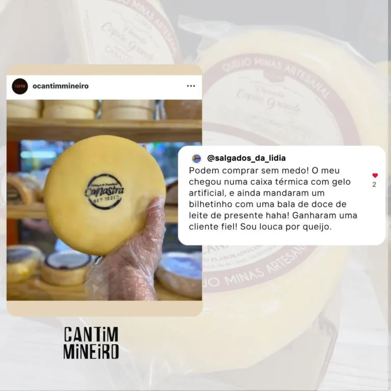 Detalhe do Queijo Canastra embalado